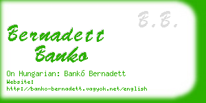 bernadett banko business card